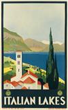 DESIGNER UNKNOWN. ITALIAN LAKES. Circa 1928. 39x24 inches. 99x61 cm. Grafiche Modiano, Trieste.